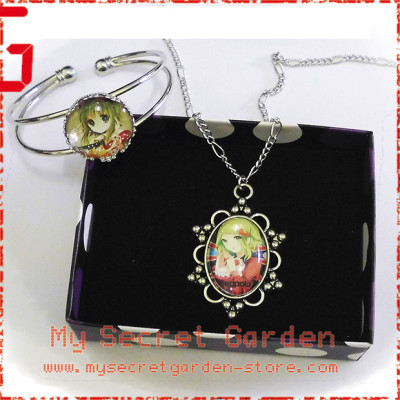 Vocaloid Megpoid Gumi メグッポイド グミ  Anime Cabochon Necklace and Bracelet Set